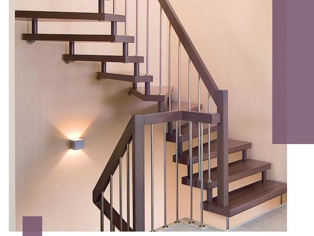 Изготовление лестниц на больцах в Петергофе под ключ