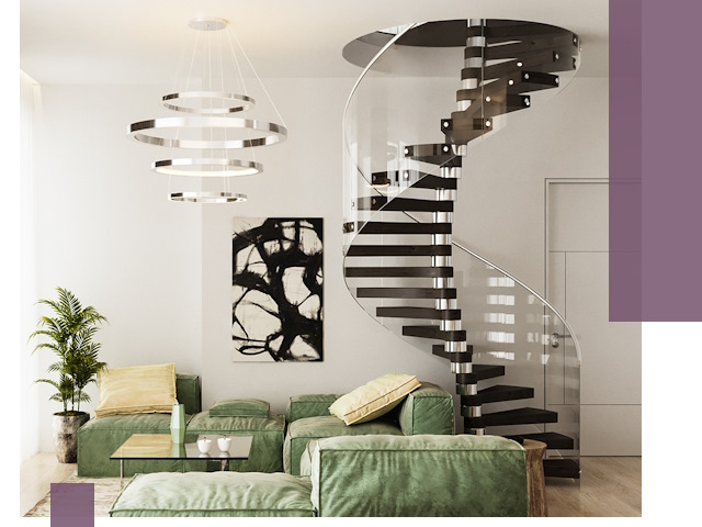 Лестницы для двухуровневой квартиры в Петергофе — изготовление и монтаж