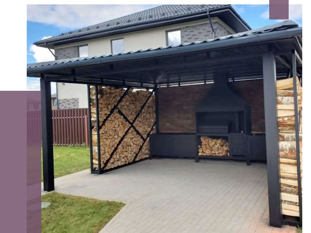 Навесы для барбекю в Петергофе от 13024 руб. под ключ | ПРОЛЁТ-Птф