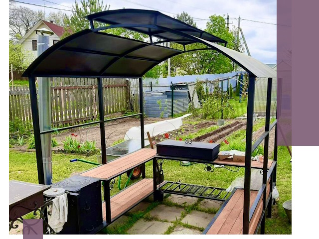 Навесы для барбекю в Петергофе: изготовление, монтаж и демонтаж