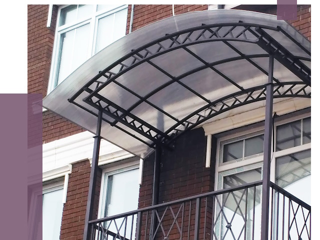 Козырьки над балконом в Петергофе от 8840 руб. | ПРОЛЁТ-Птф