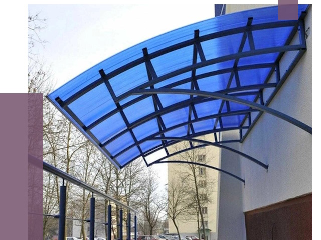 Козырьки из поликарбоната в Петергофе от 4394 руб. под ключ | ПРОЛЁТ-Птф