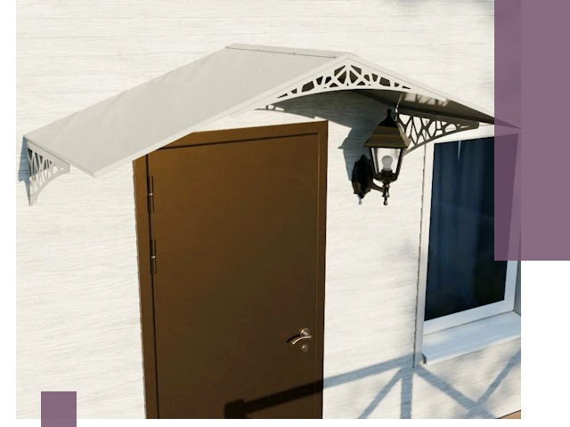 Металлические козырьки на входы и террасы в Петергофе